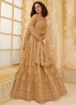 Net Beige Wedding Wear Stone Work Lehenga Choli